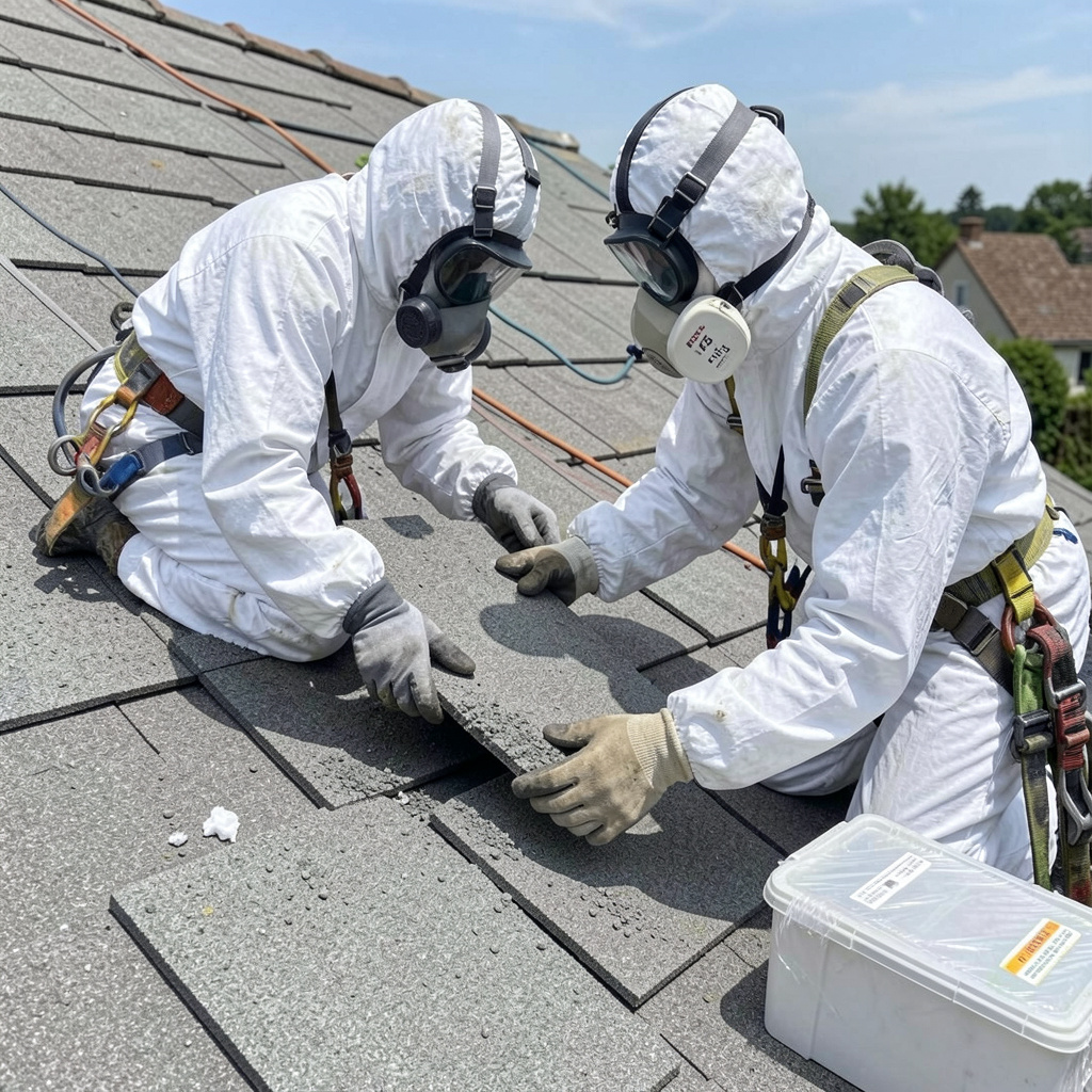 Depósito uralita fibrocemento en azotea Valencia